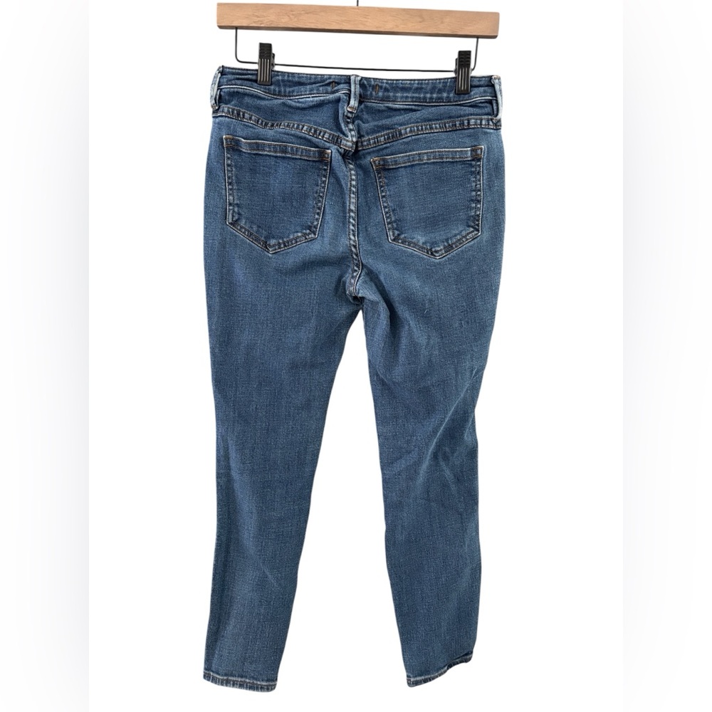 Free People High Rise Skinny Jeans Blue Medium Wash Button Fly Size 27 - Picture 2 of 6